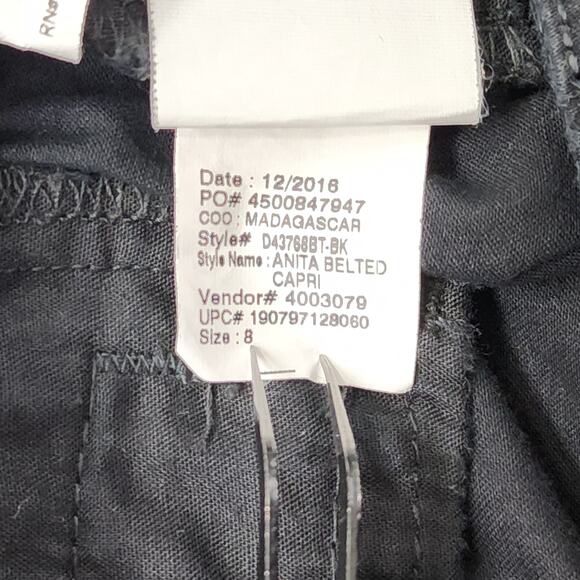 Gloria Vanderbilt Pant Womens 8 Black ANITA High Rise Straight Capri Khaki Unltd - Picture 7 of 12